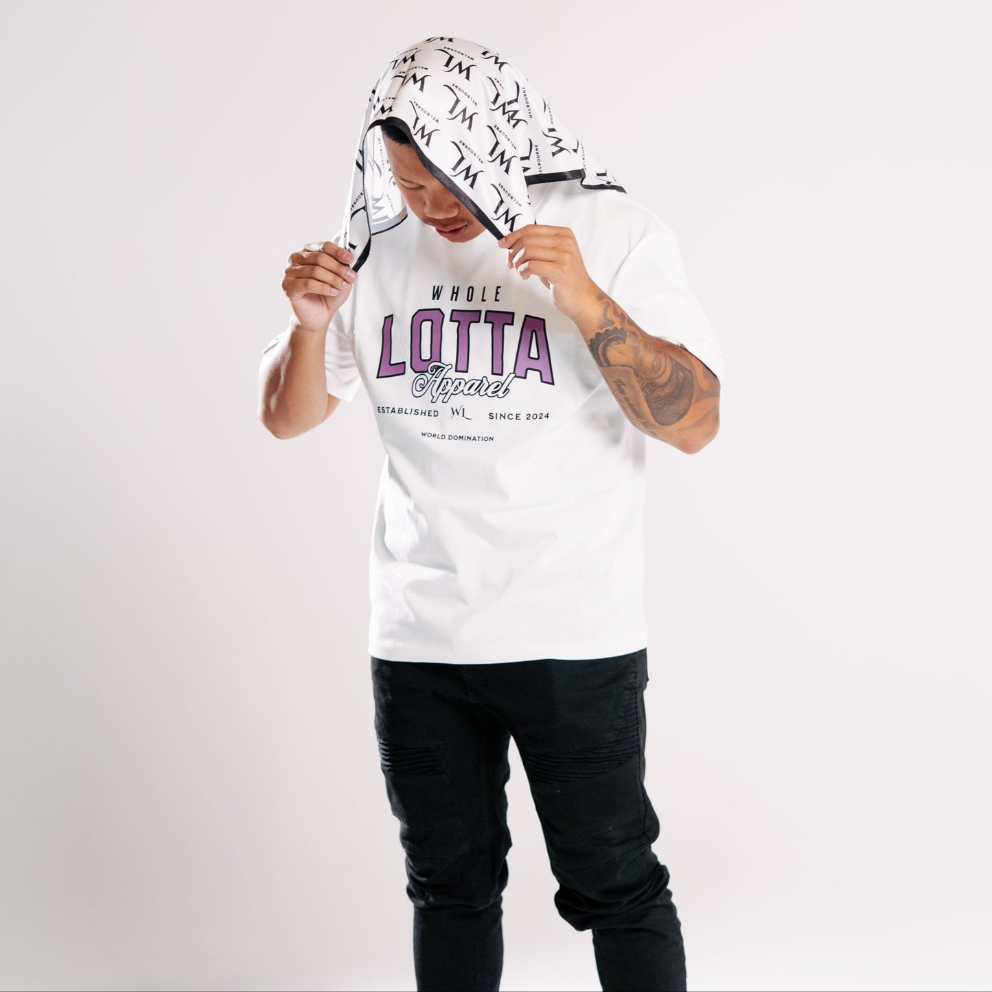 White Heavyweight Tee - Purple Whole Lotta