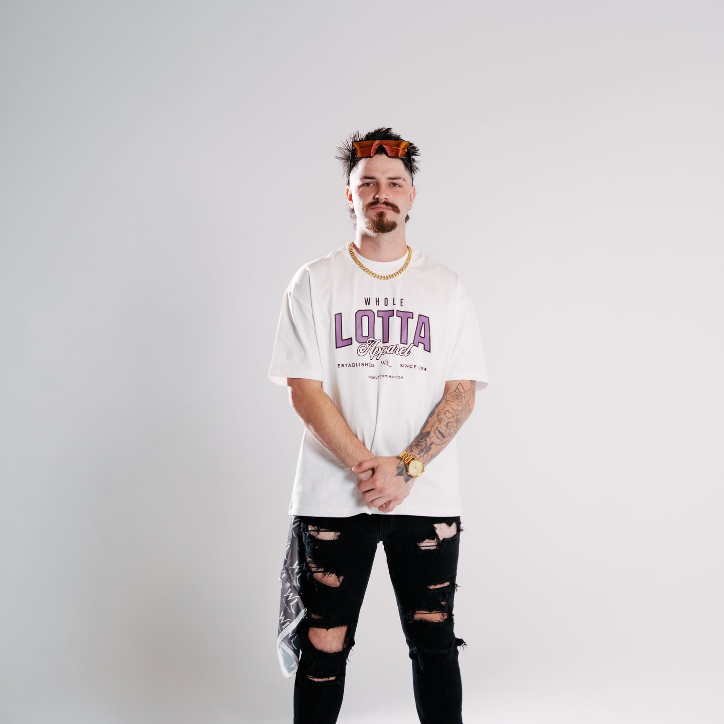 White Heavyweight Tee - Purple Whole Lotta