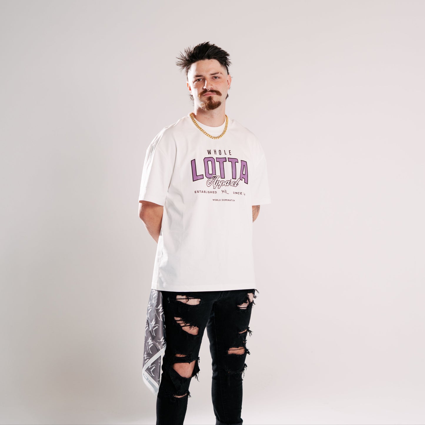White Heavyweight Tee - Purple Whole Lotta